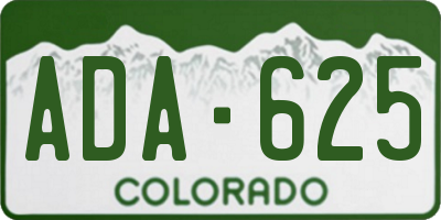 CO license plate ADA625