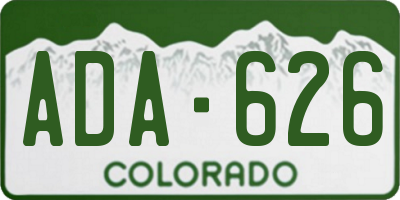 CO license plate ADA626