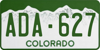 CO license plate ADA627