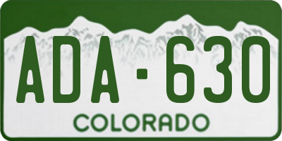 CO license plate ADA630