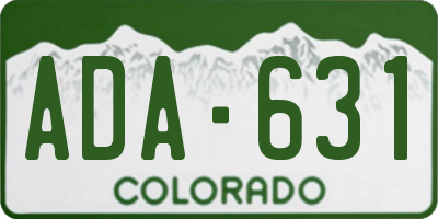 CO license plate ADA631