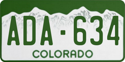 CO license plate ADA634