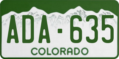 CO license plate ADA635
