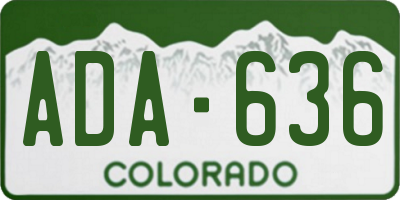 CO license plate ADA636