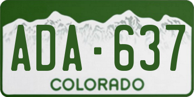 CO license plate ADA637