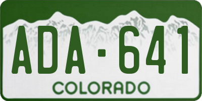 CO license plate ADA641
