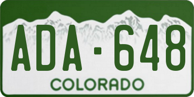 CO license plate ADA648