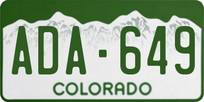 CO license plate ADA649