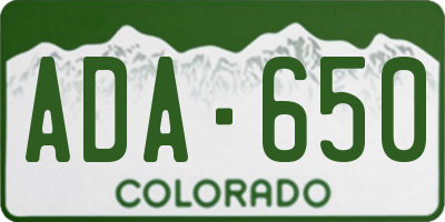 CO license plate ADA650