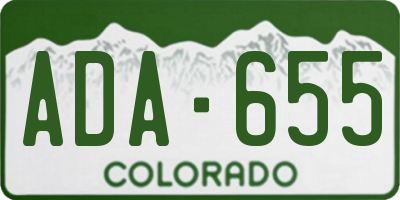 CO license plate ADA655