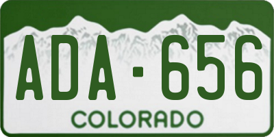 CO license plate ADA656