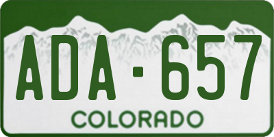 CO license plate ADA657
