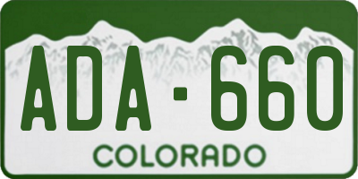 CO license plate ADA660