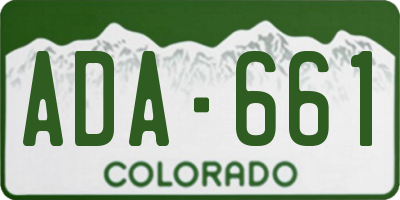 CO license plate ADA661