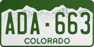 CO license plate ADA663