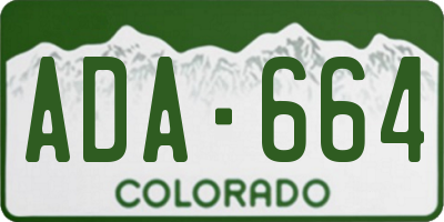 CO license plate ADA664