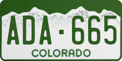 CO license plate ADA665