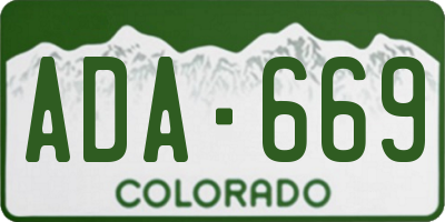 CO license plate ADA669