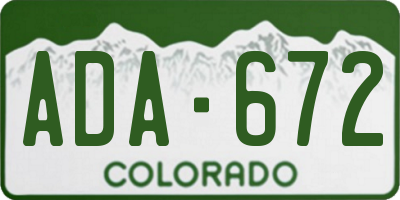 CO license plate ADA672
