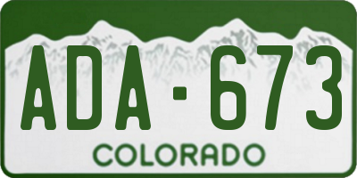 CO license plate ADA673