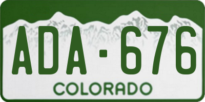 CO license plate ADA676