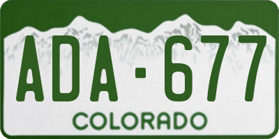 CO license plate ADA677