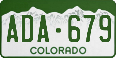 CO license plate ADA679