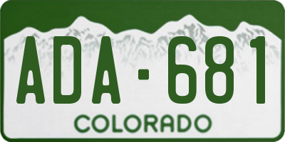 CO license plate ADA681