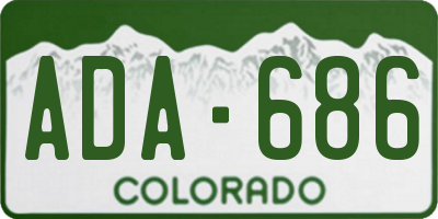 CO license plate ADA686