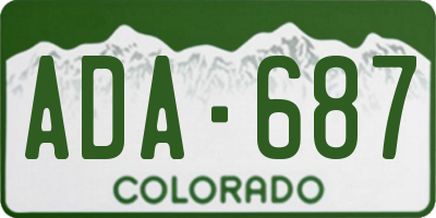 CO license plate ADA687