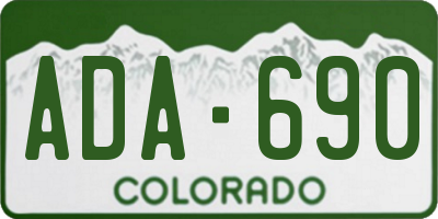 CO license plate ADA690