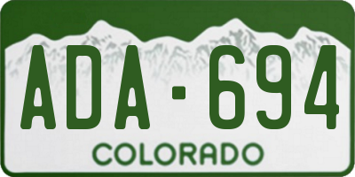 CO license plate ADA694