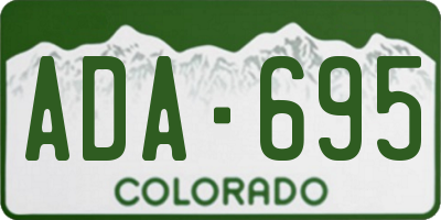 CO license plate ADA695