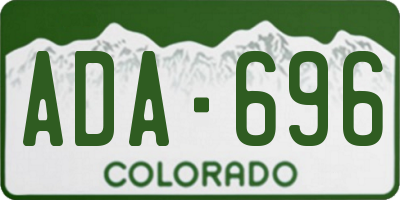 CO license plate ADA696
