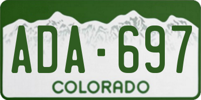CO license plate ADA697