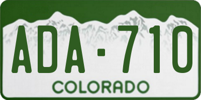 CO license plate ADA710
