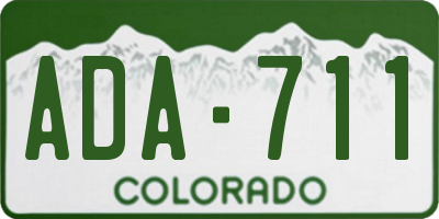 CO license plate ADA711