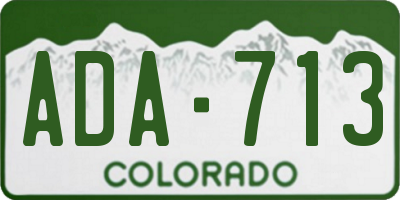 CO license plate ADA713