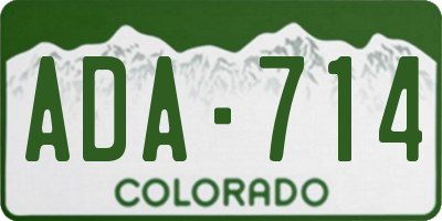 CO license plate ADA714