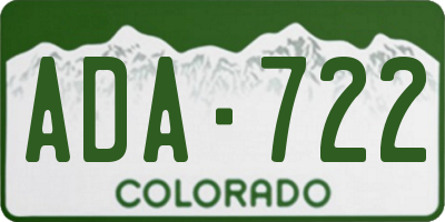 CO license plate ADA722
