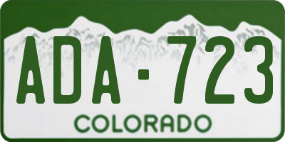CO license plate ADA723