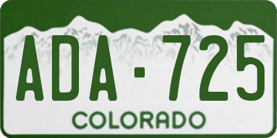 CO license plate ADA725