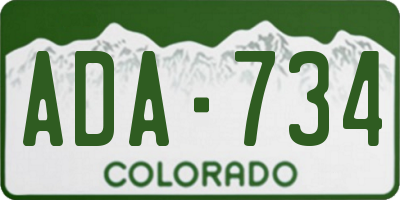 CO license plate ADA734