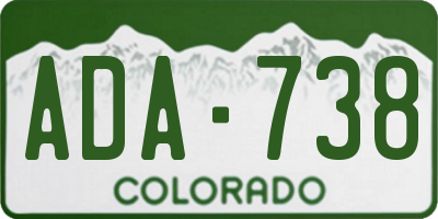 CO license plate ADA738