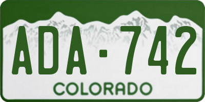 CO license plate ADA742