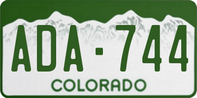CO license plate ADA744