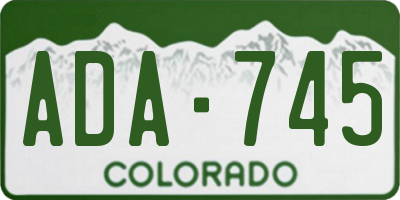 CO license plate ADA745