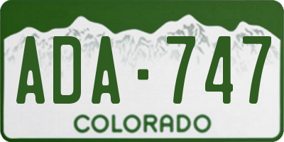 CO license plate ADA747