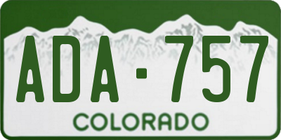 CO license plate ADA757