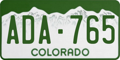 CO license plate ADA765